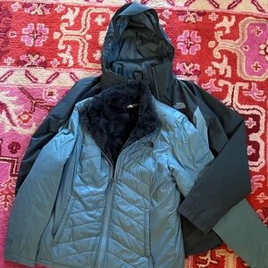 The North Face Women's Blue Ski Jacket With Removable Lining